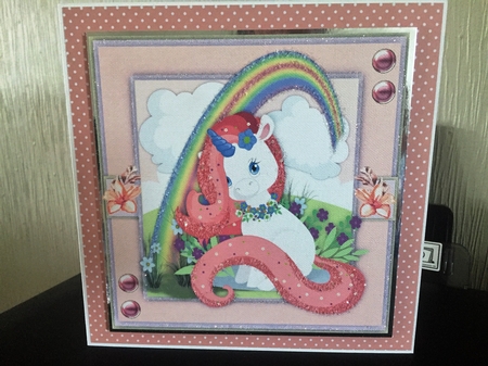 Beautiful Unicorn and Rainbow 1  by Beverley Hazelgrave