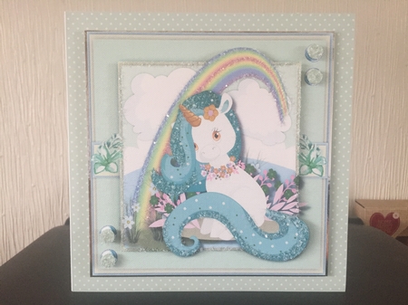 Beautiful Unicorn and Rainbow  2  by Beverley Hazelgrave