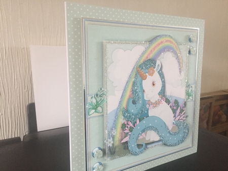 Beautiful Unicorn and Rainbow  2  by Beverley Hazelgrave