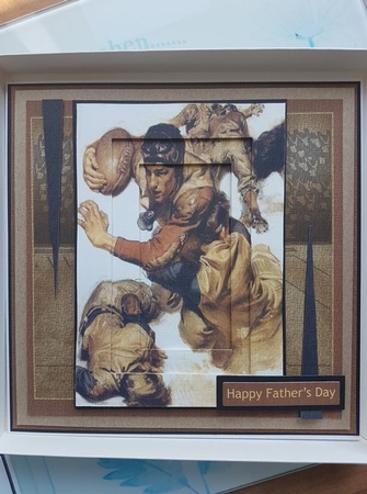 Vintage Art Deco Men Rugby All Occasion Decoupage Card Making Kit by Beverley Hazelgrave