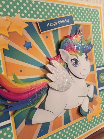 Cute Rainbow Unicorn by Beverley Hazelgrave