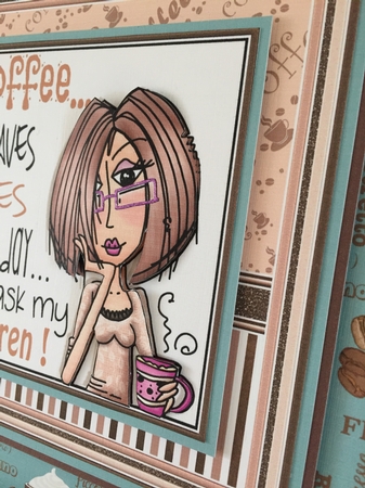 COFFEE SAVES LIVES 7.5 Humorous Decoupage & Insert Mini Kit by Beverley Hazelgrave