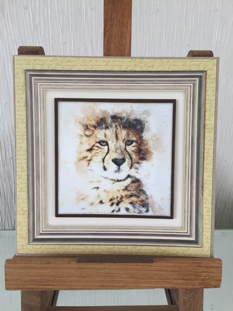 Leopard  8x8 Card Front / Topper by Beverley Hazelgrave