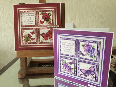  ROSES BUTTERFLIES & VERSES SQUARES 7.5 Quick Layer Cards Bumper Kit by Beverley Hazelgrave