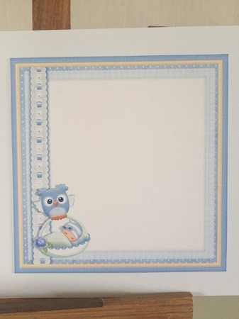 WHOO HOO ITS A BOY New Baby 7.5 Decoupage & Insert Mini Kit by Beverley Hazelgrave
