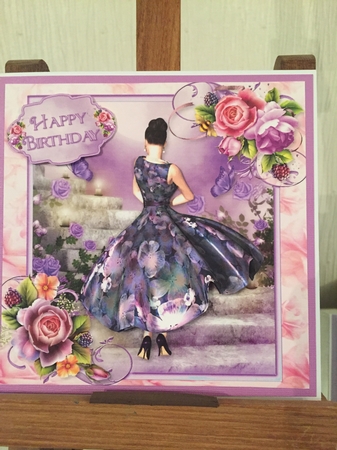 1950s Purple Rose Staircase Lady Mini Kit by Beverley Hazelgrave