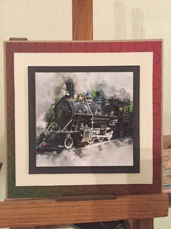 water color Toppers collection - train by Beverley Hazelgrave