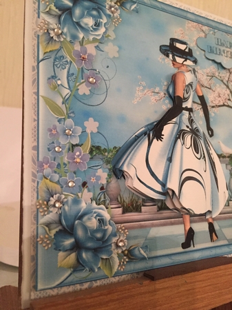 1950s Lady & Roses in Blue Mini Kit by Beverley Hazelgrave