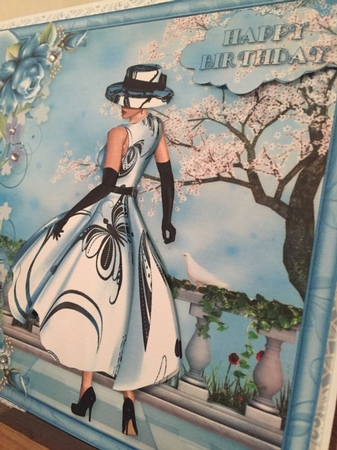 1950s Lady & Roses in Blue Mini Kit by Beverley Hazelgrave