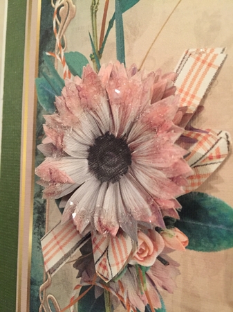 Pink daisy and butterfly by Beverley Hazelgrave