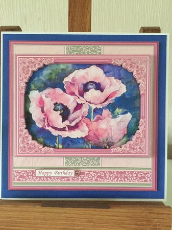 PINK POPPIES All Occasions 7.5 Quick Card & Insert Mini Kit by Beverley Hazelgrave