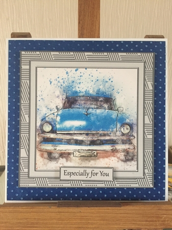 Car 1 8x8 Card Front Topper  by Beverley Hazelgrave