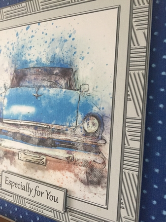 Car 1 8x8 Card Front Topper  by Beverley Hazelgrave