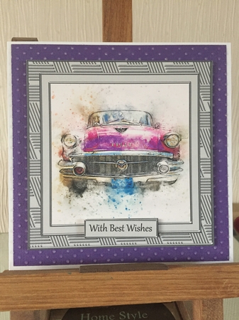 Car 2 8x8 Card Front Topper  by Beverley Hazelgrave