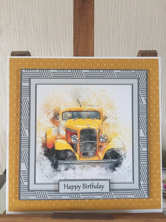 Car 3 8x8 Card Front Topper  by Beverley Hazelgrave