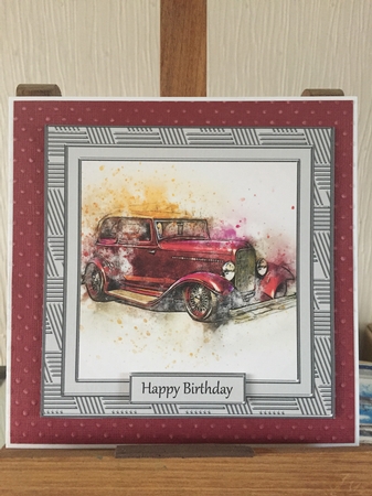 Car 4 8x8 Card Front Topper  by Beverley Hazelgrave