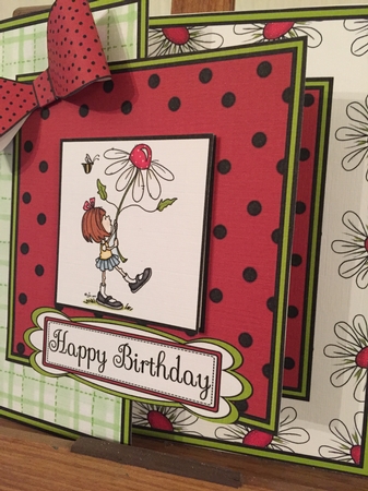 Red Daisies Happy Birthday by Beverley Hazelgrave