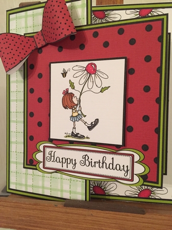 Red Daisies Happy Birthday by Beverley Hazelgrave