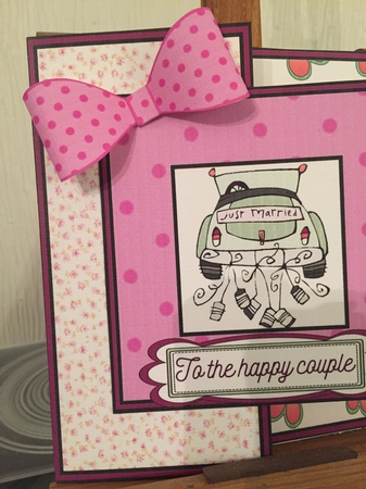 Wedding Car 6 Inch Half Front Square by Beverley Hazelgrave