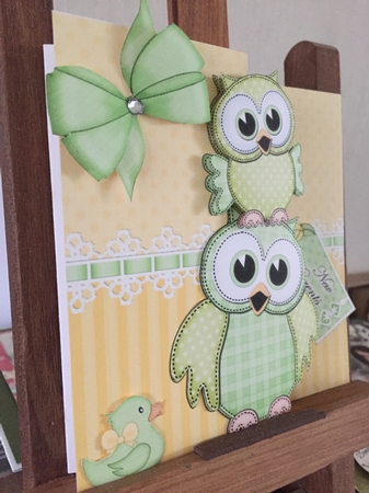 3D Shaped No-Hole Fold Back Mini Kit -   New Baby Little Hoot Owls by Beverley Hazelgrave