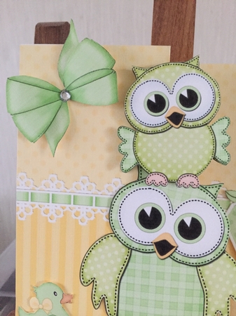 3D Shaped No-Hole Fold Back Mini Kit -   New Baby Little Hoot Owls by Beverley Hazelgrave