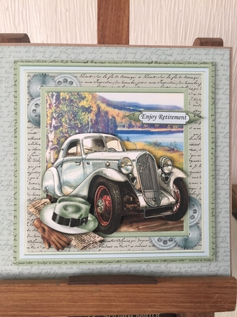 VINTAGE CARS 7.5 Decoupage Ages & Inserts Bumper Kit by Beverley Hazelgrave