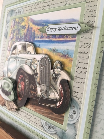 VINTAGE CARS 7.5 Decoupage Ages & Inserts Bumper Kit by Beverley Hazelgrave