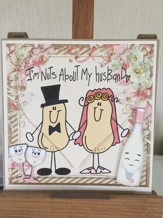Im Nuts About My Husband! Anniversary 8x8  by Beverley Hazelgrave