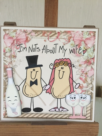 Im Nuts About My Wife! Anniversary 8x8 by Beverley Hazelgrave