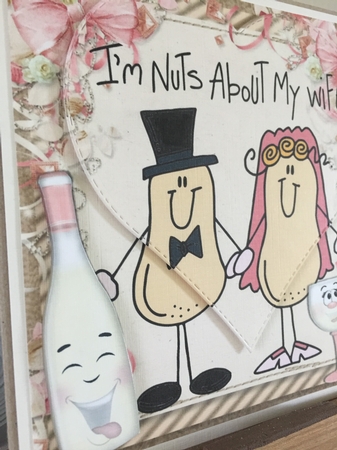 Im Nuts About My Wife! Anniversary 8x8 by Beverley Hazelgrave