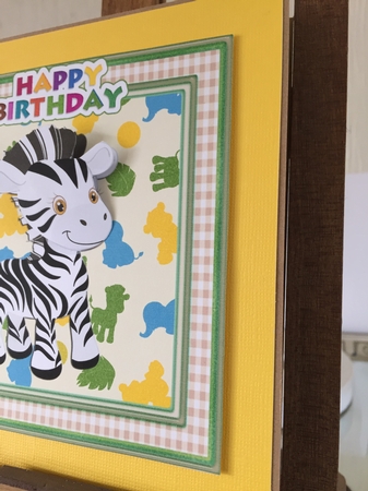 Zebra Wobbler Card by Beverley Hazelgrave