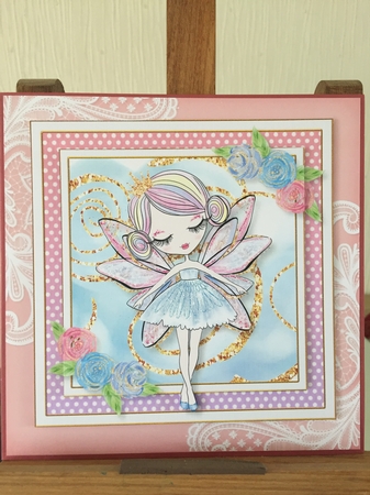 Pink Hues Lace Double Corner Background  by Beverley Hazelgrave