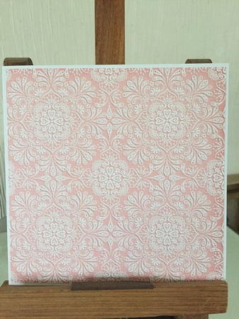Pink Hues Damask Background by Beverley Hazelgrave