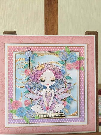 Pink Hues Damask Embossed Background by Beverley Hazelgrave