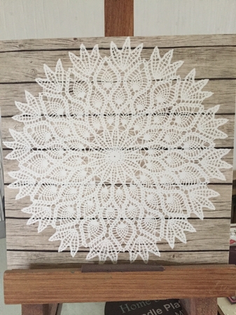 Wood and Lace Background by Beverley Hazelgrave