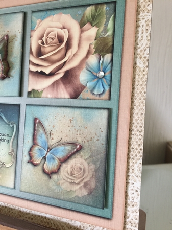 Burlap and Lace Background by Beverley Hazelgrave