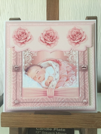 Baby Girl Vintage Envelop card by Beverley Hazelgrave