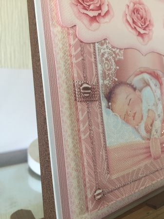 Baby Girl Vintage Envelop card by Beverley Hazelgrave