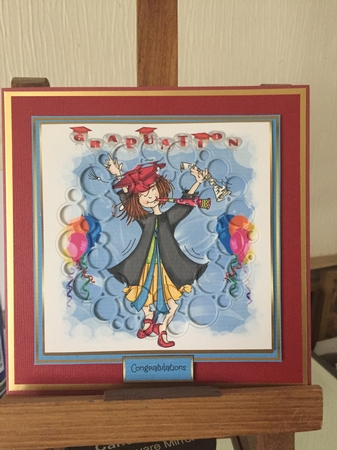 Graduation girl on cloud nine by Beverley Hazelgrave