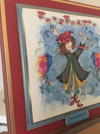 Graduation girl on cloud nine by Beverley Hazelgrave