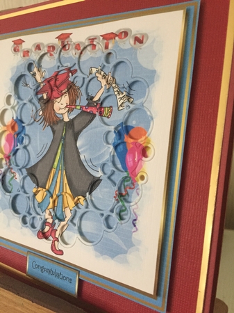 Graduation girl on cloud nine by Beverley Hazelgrave