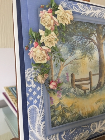 White Roses and Corner Lace  by Beverley Hazelgrave