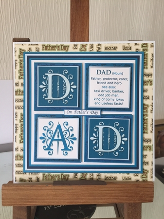 DAD DEFINITION SQUARES 7.5 Humorous Birthday or Fathers Day Quick Layer Card by Beverley Hazelgrave
