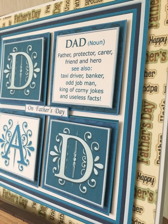 DAD DEFINITION SQUARES 7.5 Humorous Birthday or Fathers Day Quick Layer Card by Beverley Hazelgrave