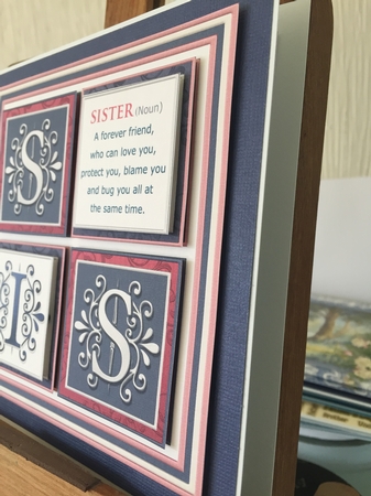 SISTER DEFINITION SQUARES 7.5 Humorous Birthday Quick Layer Card by Beverley Hazelgrave
