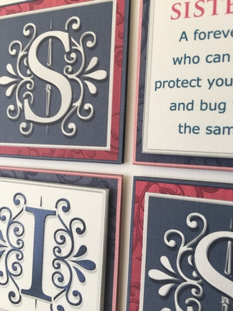 SISTER DEFINITION SQUARES 7.5 Humorous Birthday Quick Layer Card by Beverley Hazelgrave