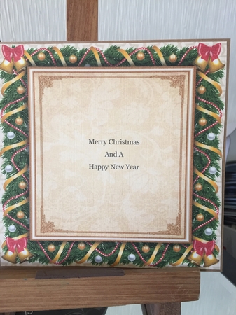 Festive Christmas Frame Insert 8x8 by Beverley Hazelgrave