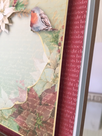 Christmas 3 Silver Script Background by Beverley Hazelgrave