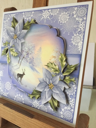 Snowflakes Border - Deer In The Snow by Beverley Hazelgrave