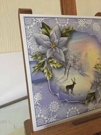 Snowflakes Border - Deer In The Snow by Beverley Hazelgrave